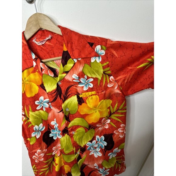Vintage Mens Sears Hawaii Hawaiian Aloha Shirt 60s  Floral Disco Tiki Men S - Picture 4 of 5